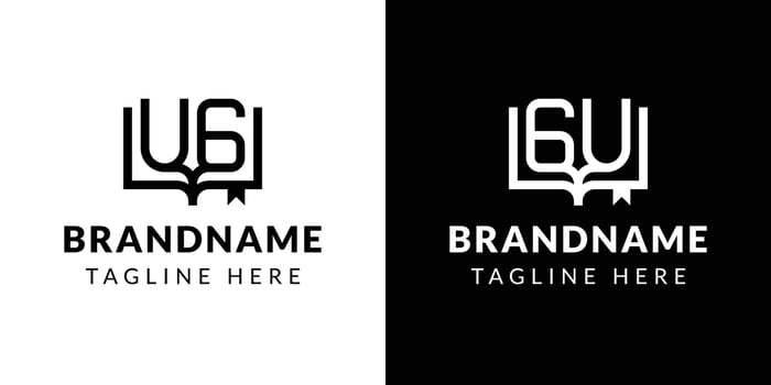 Letters GU and UG Book Logo, suitable for business related to book with GU or UG initials vector
