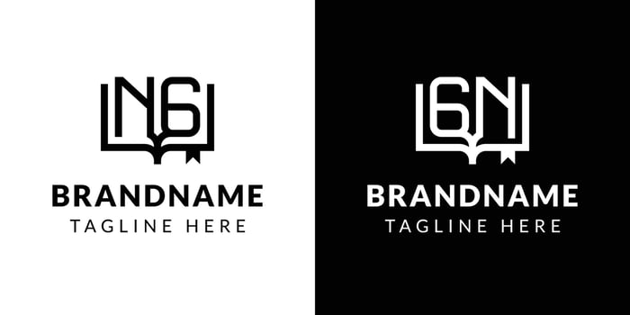 Letters GN and NG Book Logo, suitable for business related to book with GN or NG initials vector