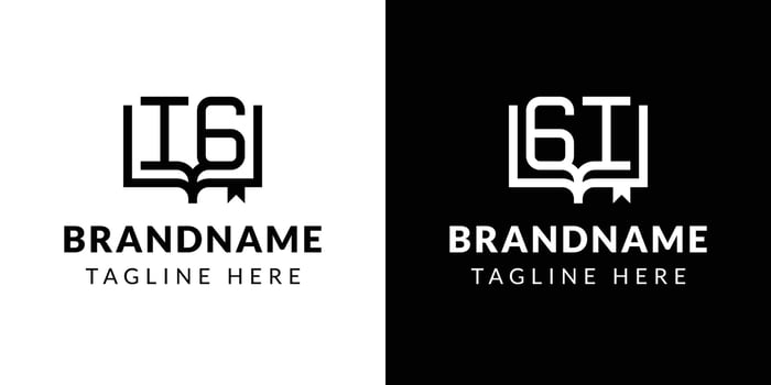 Letters GI and IG Book Logo, suitable for business related to book with GI or IG intials vector