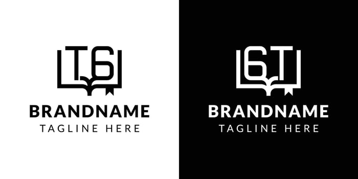 Letters GT and TG Book Logo, suitable for business related to book with GT or TG initials vector