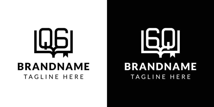 Letters GQ and QG Book Logo, suitable for business related to book with GQ or QG initials vector