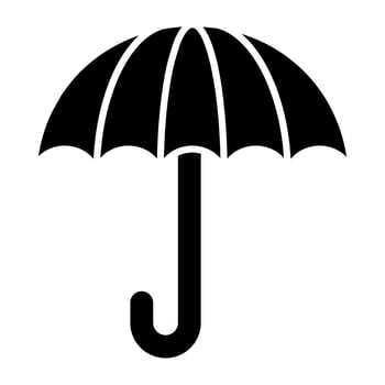 A solid design icon of umbrella vector