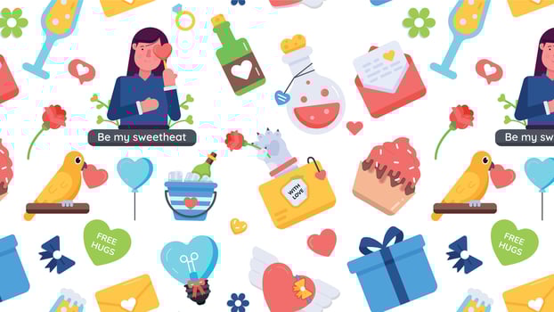 Trendy Love Theme vector