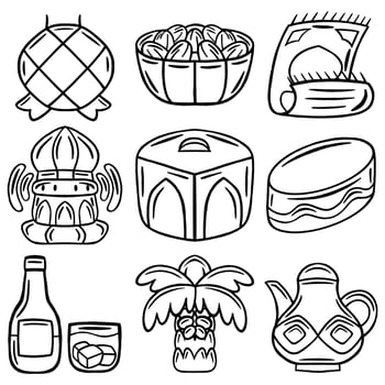 Ramadan Doodle Element Vector Illustration