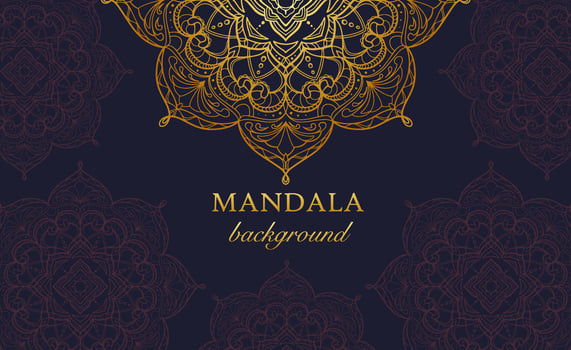 Vector luxury ornamental indian mandala design background in gold color