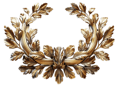 AI generated Laurel golden wreath symbolizing victory on transparent background - stock png. png