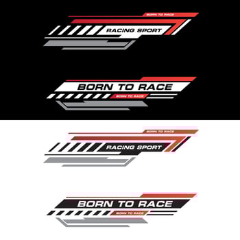 Sport racing stripes car stickers. modification body speed and drift vinyl decal isolated set templates vector