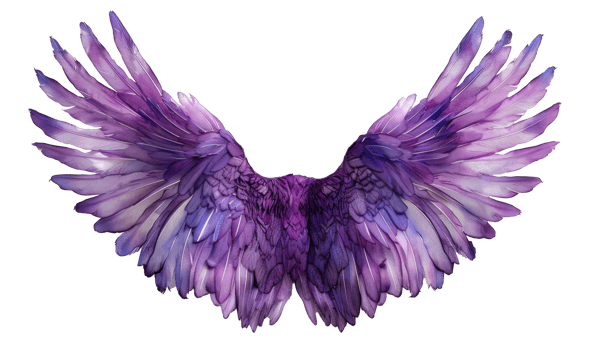 AI generated Lavender angel wings with feather details on transparent background - stock png. png