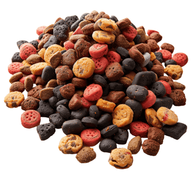 AI generated Assorted colorful dog treats for training and reward on transparent background - stock png. png