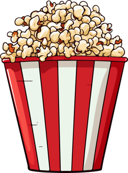 AI generated popcorn illustration isolated on transparent background. png