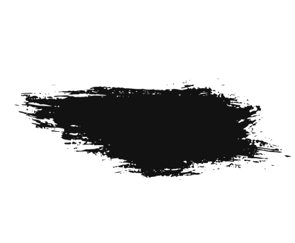 black staine brush, grunge banner, hand drawn splash. Grunge badge brush, hand drawn black png