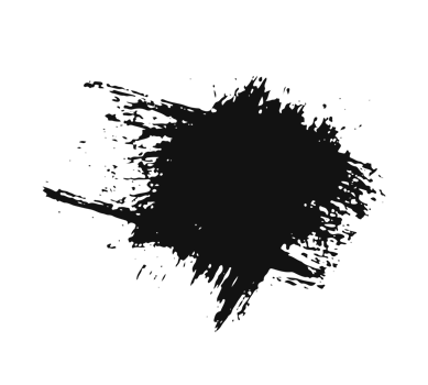 black staine brush, grunge banner, hand drawn splash. Grunge badge brush, hand drawn black png