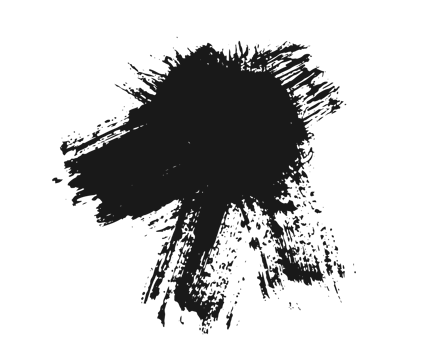black staine brush, grunge banner, hand drawn splash. Grunge badge brush, hand drawn black png