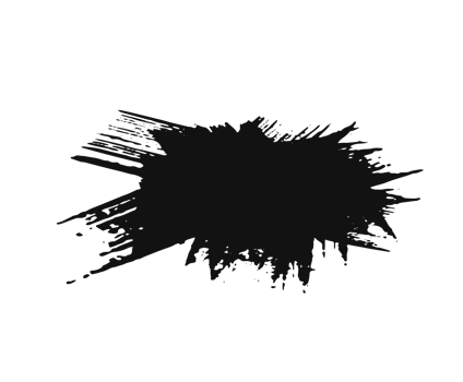 black staine brush, grunge banner, hand drawn splash. Grunge badge brush, hand drawn black png