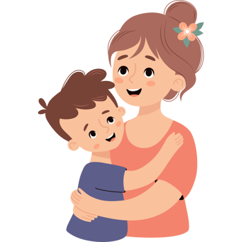 Happy mother and son png