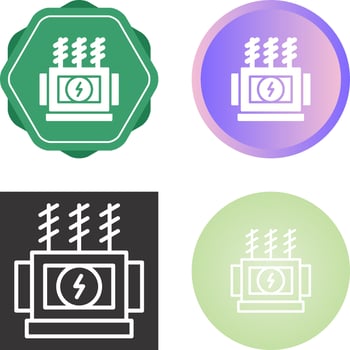 Power Transformer Vector Icon