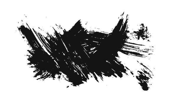 black staine brush, grunge banner, hand drawn splash. Grunge badge brush, hand drawn black png