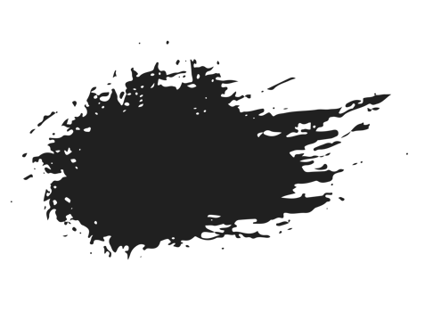 black staine brush, grunge banner, hand drawn splash. Grunge badge brush, hand drawn black png