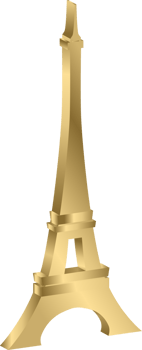 3D famous Paris landmark icon png