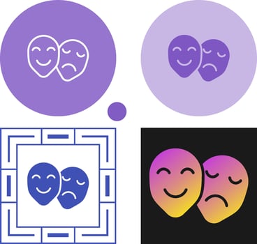Theatre masks Vector Icon