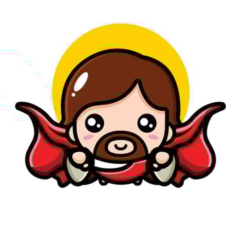 cute jesus is my hero vector