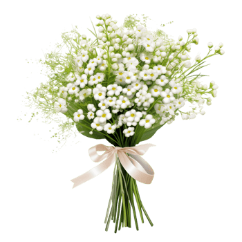 AI generated Natural daisy and pink rose wedding bouquet png