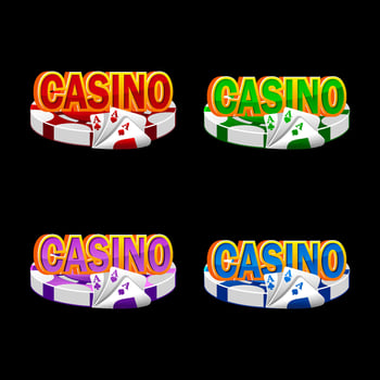 Vector Set of icons for casino or slots. Four colored icons