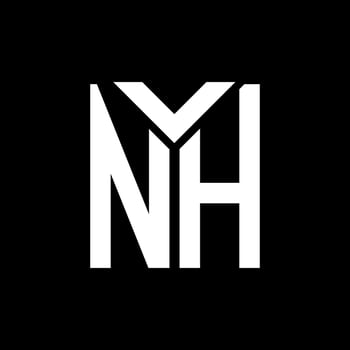 NH letter logo design on black background. NH creative initials letter logo concept. NH letter design. vector
