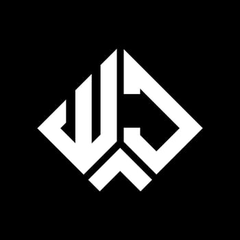 WJ letter logo design on black background. WJ creative initials letter logo concept. WJ letter design. vector