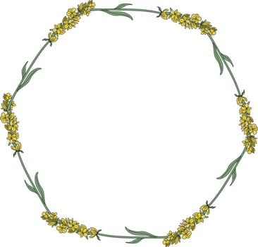 beautiful yellow flower bouquets arranged in a circle vector