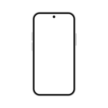 Front view smartphone mockups. Cellphone frame with blank screen isolated templates. Vector mobile device mockups for presentation template.