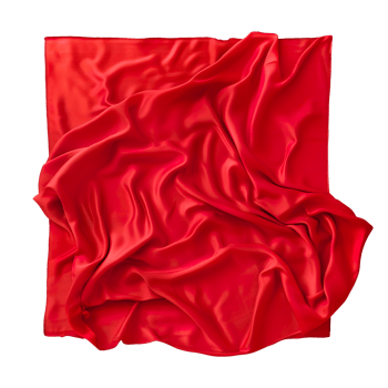 AI generated Red silk shiny cloth crumpled square material png