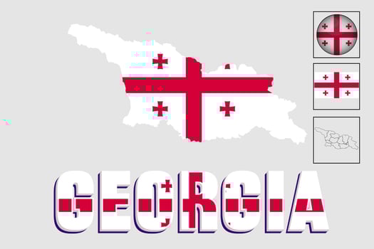 georgia flag and map illustration vector
