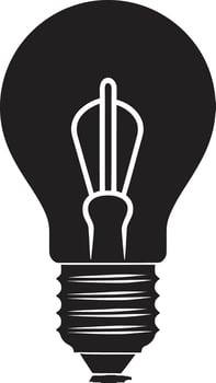 Refined Brilliance Black Bulb Conceptualization Elegant Radiance Black Bulb Emblem vector