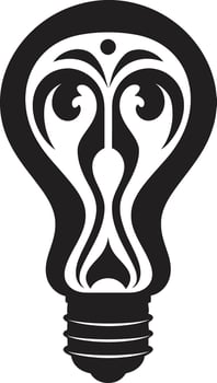 Refined Brilliance Black Bulb Emblem Subtle Illumination Black Bulb Identity vector
