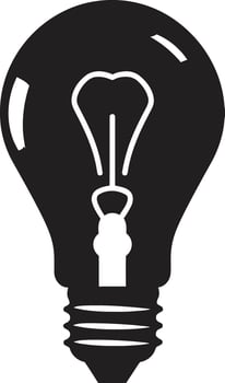 Shadows of Brilliance Black Bulb Representation Elegant Luminary Black Bulb Emblem vector