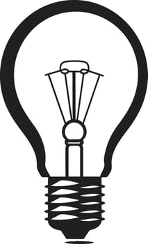 Bright Ideation Black Bulb Conceptualization Radiant Paths Black Bulb Symbolization vector