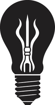 Visionary Brilliance Black Bulb Identity Bulb of Creativity Black Inspiration vector