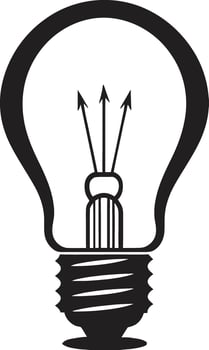 Artistic Illumination Black Bulb Symbol Bright Ideation Black Bulb Conceptualization vector