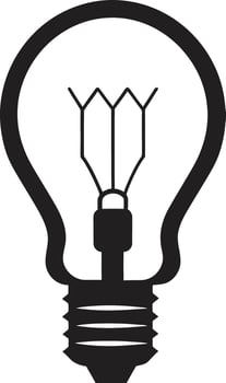 Minimalistic Glow Black Bulb Sleek Illumination Black Bulb Concept vector