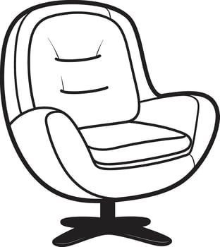 Sleek Serenity Black Relaxing Chair Emblematic Representation Contemporary Comfort Black Chair ic Symbolism vector