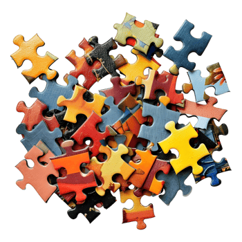 AI generated 3D Rendering of a Jigsaw Puzzle Game on Transparent Background - Ai Generated png