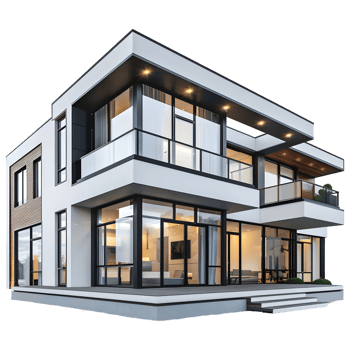 AI generated 3D Rendering of a Real Estate House or Home on Transparent Background - Ai Generated png