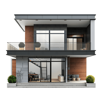 AI generated 3D Rendering of a Real Estate House or Home on Transparent Background - Ai Generated png