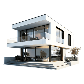 AI generated 3D Rendering of a Real Estate House or Home on Transparent Background - Ai Generated png