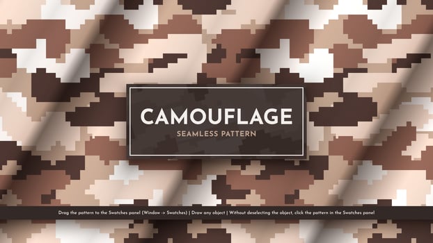 Seamless Camouflage Pattern. War Illustration. Traditional Military Texture. Army Modern Background vector