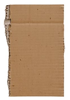 AI generated A piece of torn, brown cardboard, A piece of cardboard with various-sized holes punched through it, creating a pattern of voids and shapes, Transparent Background png