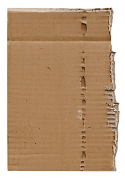 AI generated A piece of torn cardboard with rough edges, A torn piece of cardboard lying on a surface, showing jagged edges and rough texture, Transparent Background png