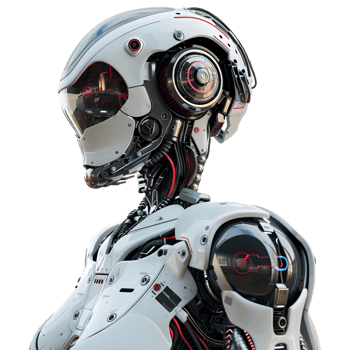 AI generated 3D Rendering of a Humanoid Robot on Transparent Background - Ai Generated png