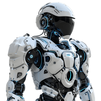 AI generated 3D Rendering of a Humanoid Robot on Transparent Background - Ai Generated png